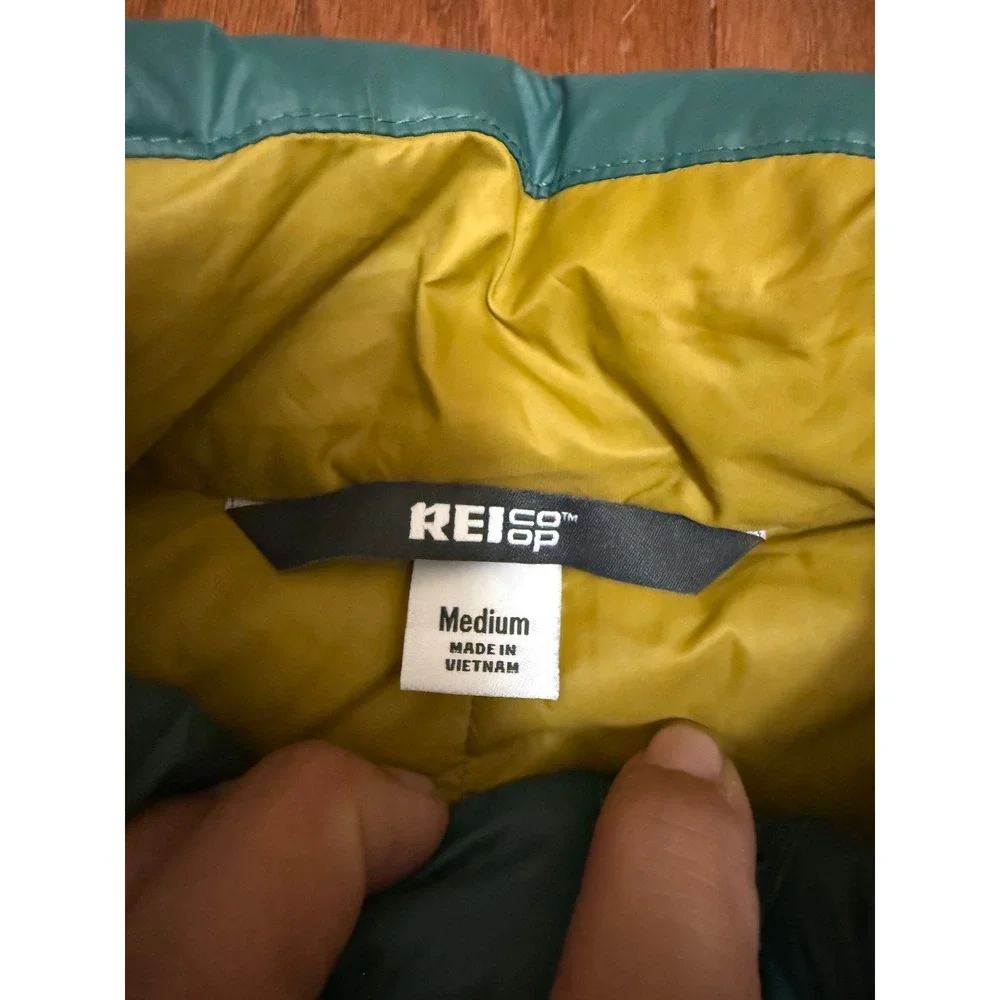 REI Co-op 650 Down Vest Womens Medium Teal Green Puffer Full Zip